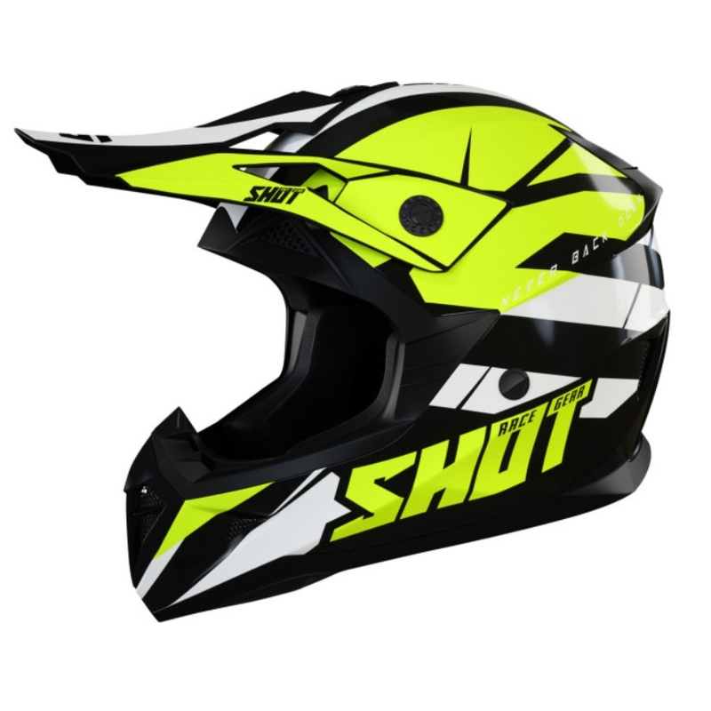 Dziecięcy kask motocrossowy Shot Pulse Kid Revenge czarno-biało-żółty wyprzedaż
