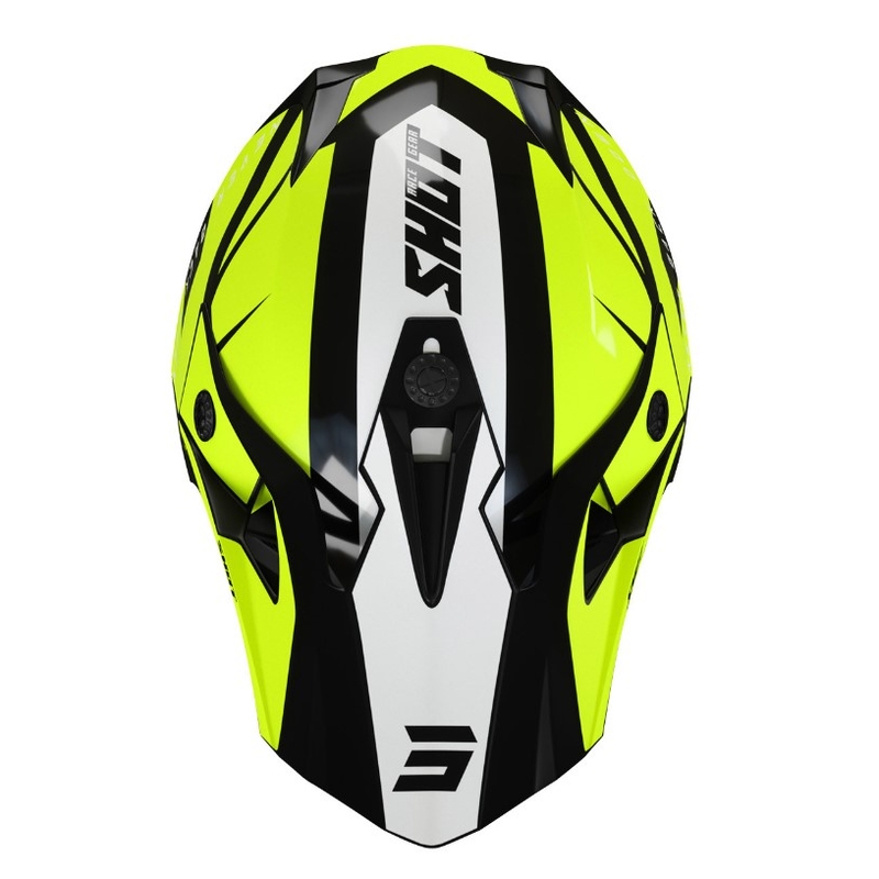 Dziecięcy kask motocrossowy Shot Pulse Kid Revenge czarno-biało-żółty wyprzedaż