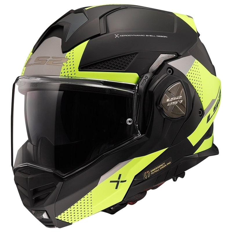 Kask motocyklowy typu flip-up LS2 FF901 Advant X Oblivion czarno-fluo żółty