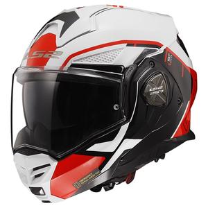 Kask motocyklowy z klapką LS2 FF901 Advant X Metryk biało-czarno-czerwony