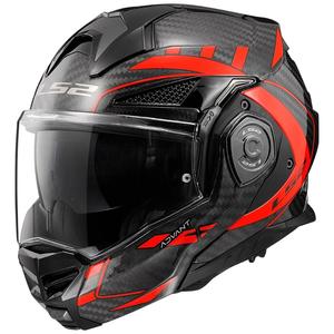 Składany kask motocyklowy LS2 FF901 Advant X C Future czarno-fluo-czerwony