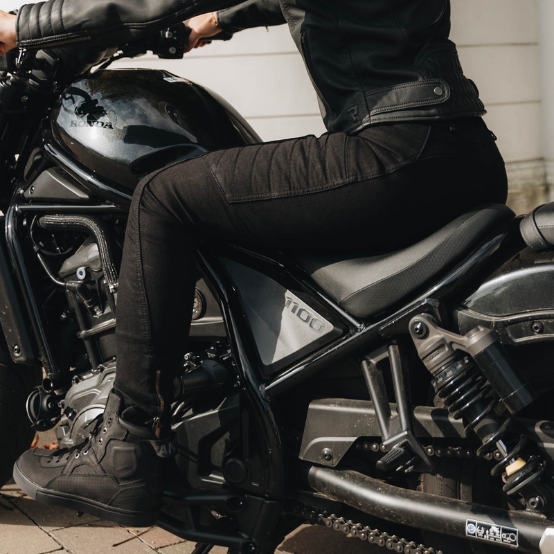 Damskie jeansy motocyklowe Rebelhorn Ash Black wyprzedaż