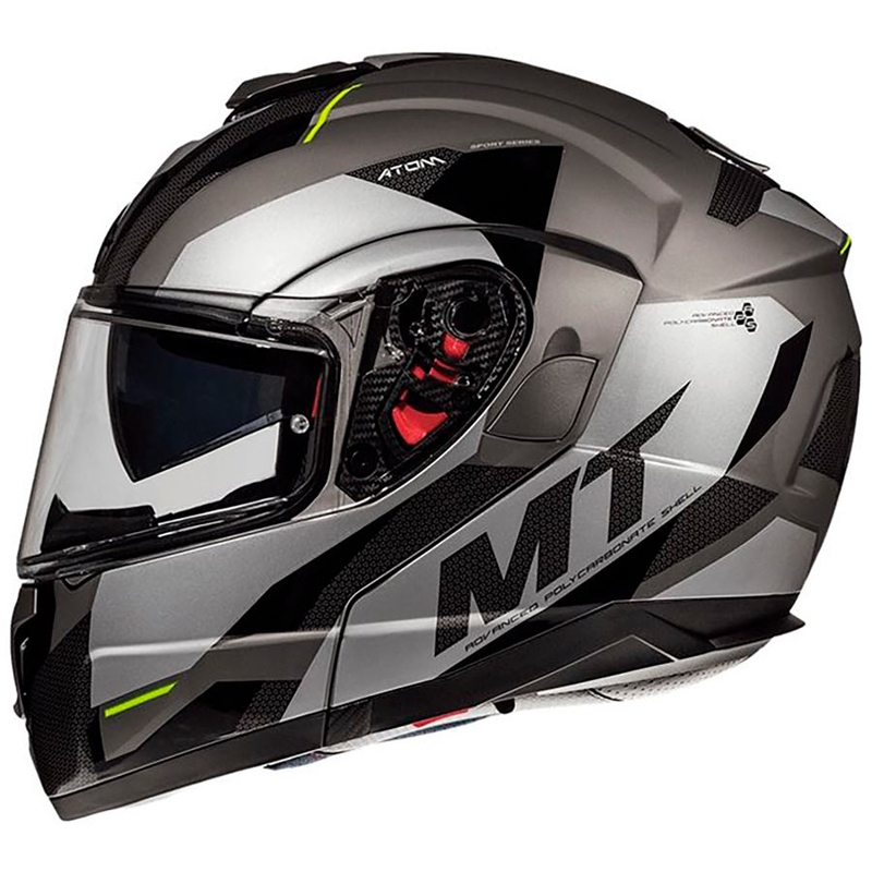 Szczękowy kask motocyklowy MT Atom SV TRANSCEND E2 szary - II. jakość