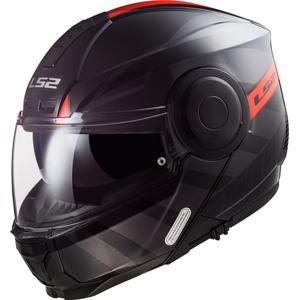Szczękowy kask motocyklowy LS2 FF902 Scope Hamr czarno-tytanowo-czerwony