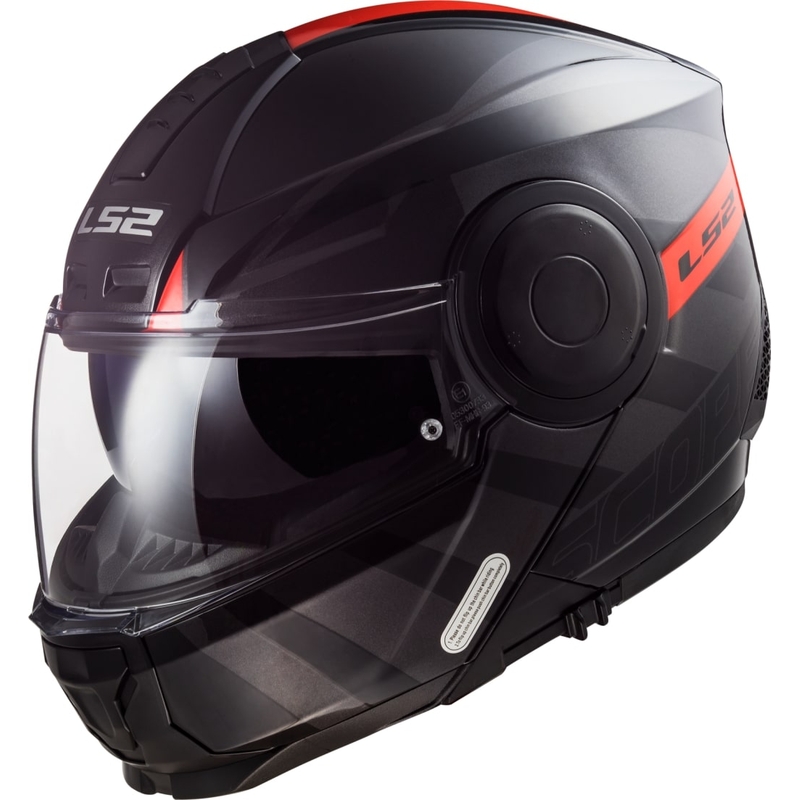 Szczękowy kask motocyklowy LS2 FF902 Scope Hamr czarno-tytanowo-czerwony