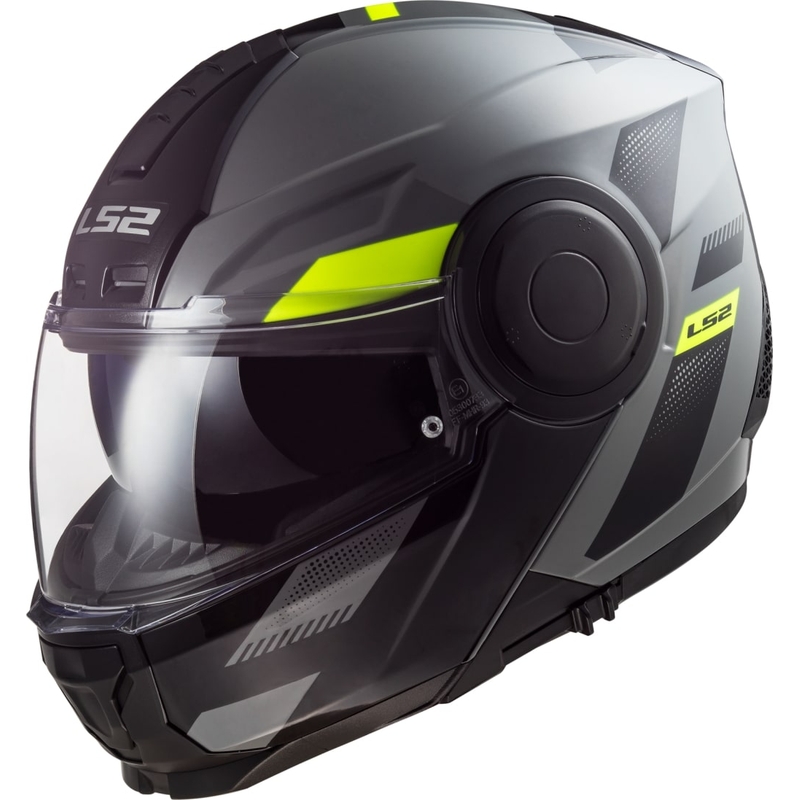 Szczękowy kask motocyklowy LS2 FF902 Scope Max Nardo szaro-fluo żółty