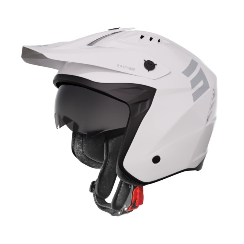 Kask motocyklowy skokowy biały połysk
