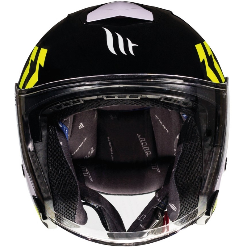 Otwarty kask motocyklowy MT Thunder 3 SV Venus czarno-biało-fluo żółty - II. jakość
