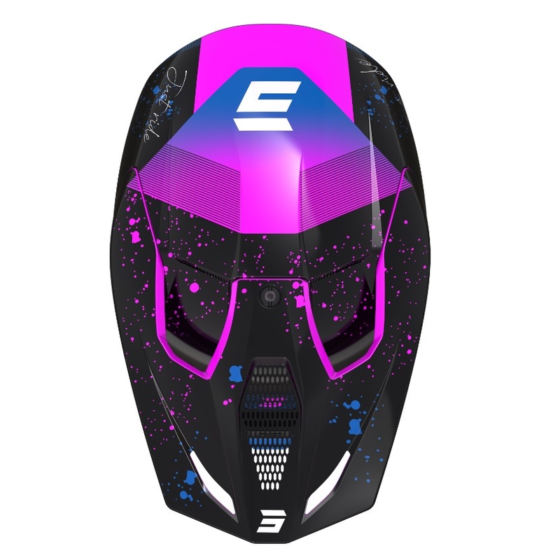 Dziecięcy kask motocrossowy Shot Furious Matrix różowo-niebiesko-czarny wyprzedaż