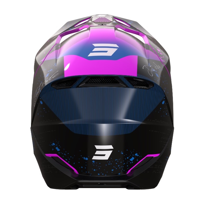 Dziecięcy kask motocrossowy Shot Furious Matrix różowo-niebiesko-czarny wyprzedaż