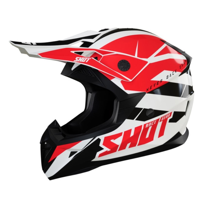 Dziecięcy kask motocrossowy Shot Pulse Kid Revenge czarno-biało-czerwona