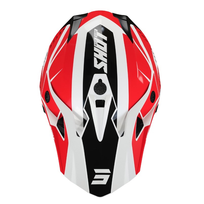 Dziecięcy kask motocrossowy Shot Pulse Kid Revenge czarno-biało-czerwona