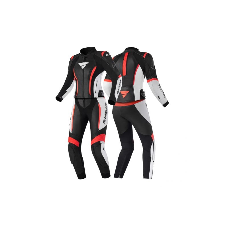 Kombinezon motocyklowy damski Shima Miura 2.0 czarno-biało-fluo czerwony
