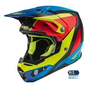 Kask motocrossowy FLY Racing Formula Carbon Prime Fluo żółto-niebiesko-czerwony