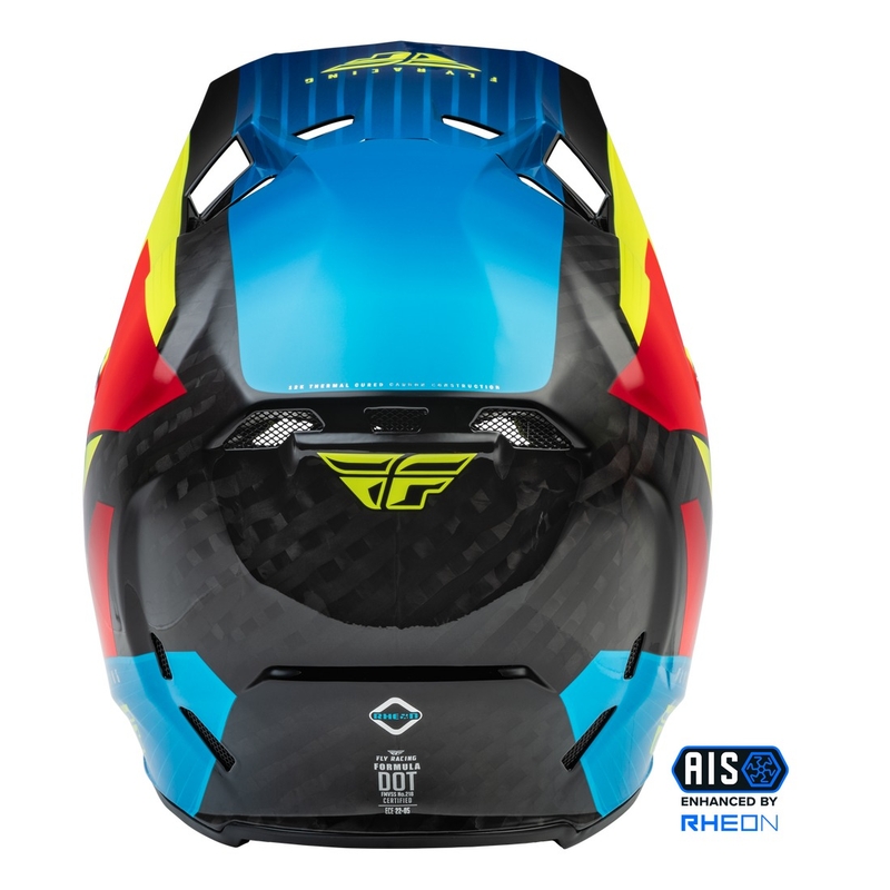 Kask motocrossowy FLY Racing Formula Carbon Prime Fluo żółto-niebiesko-czerwony