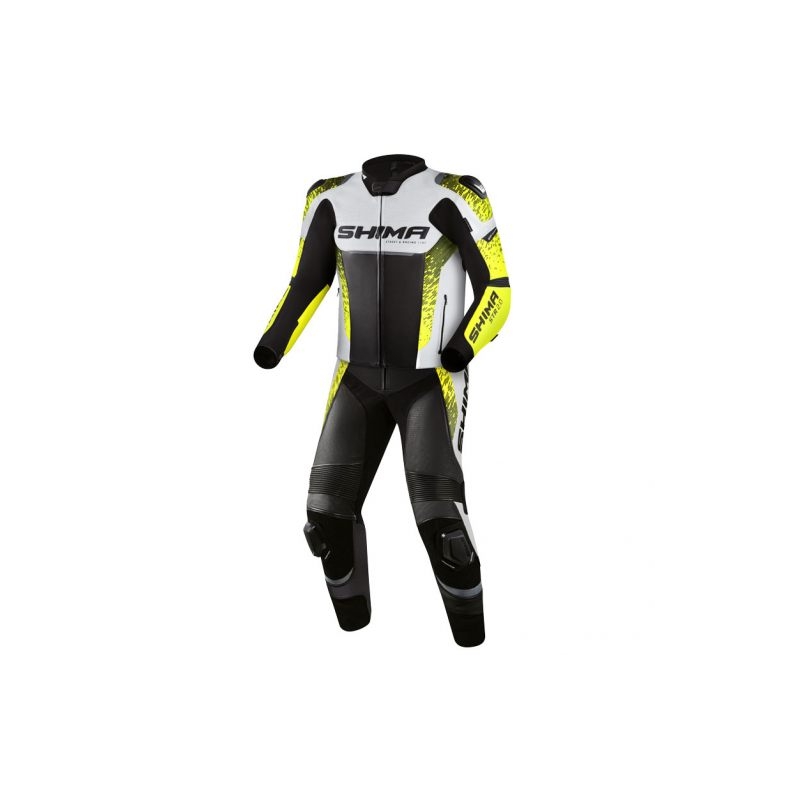 Kombinezon motocyklowy Shima STR 2.0 w kolorze czarno-biało-fluo żółtym