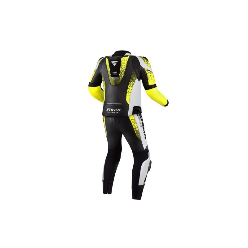 Kombinezon motocyklowy Shima STR 2.0 w kolorze czarno-biało-fluo żółtym