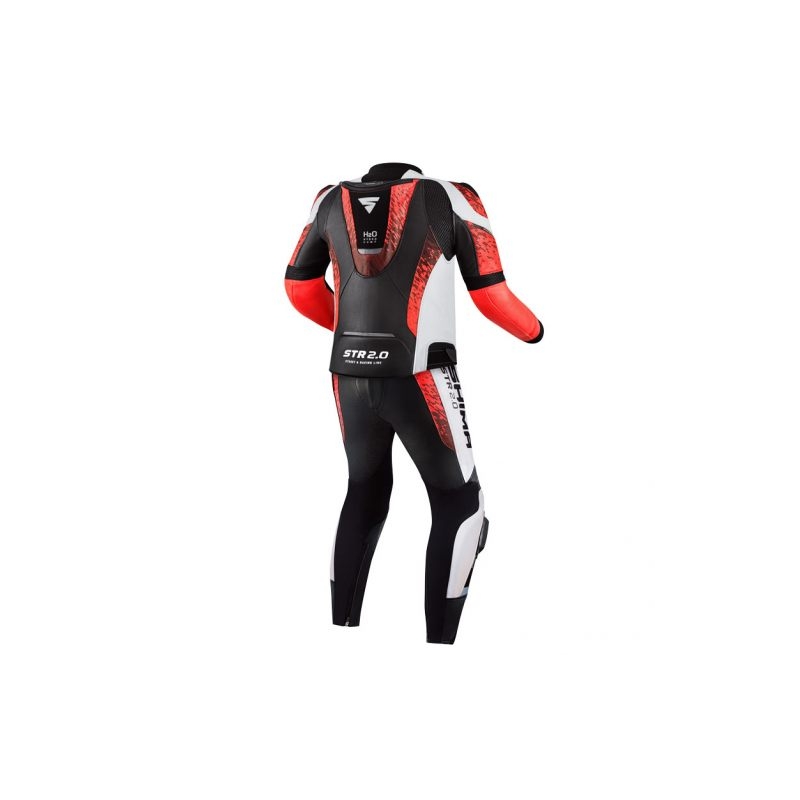 Kombinezon motocyklowy Shima STR 2.0 czarno-biało-fluo czerwony