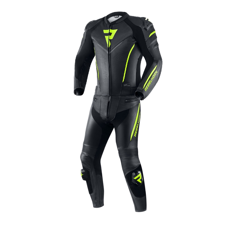 Kombinezon motocyklowy Rebelhorn Fighter czarno-fluo żółty wyprzedaż