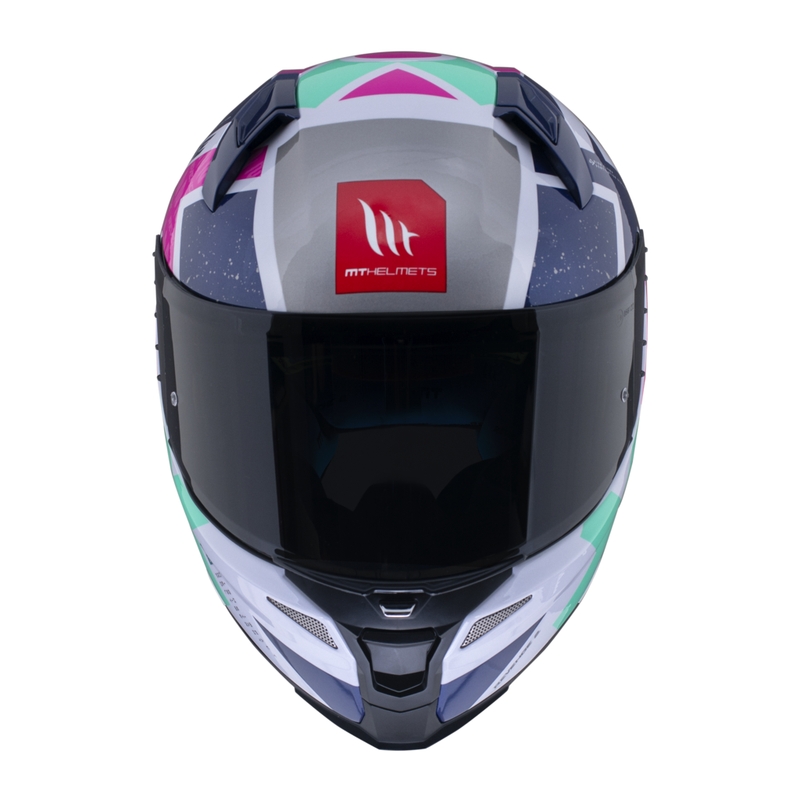 Integrální přilba na motorku MT FF110 Revenge 2 Light bílo-modrá