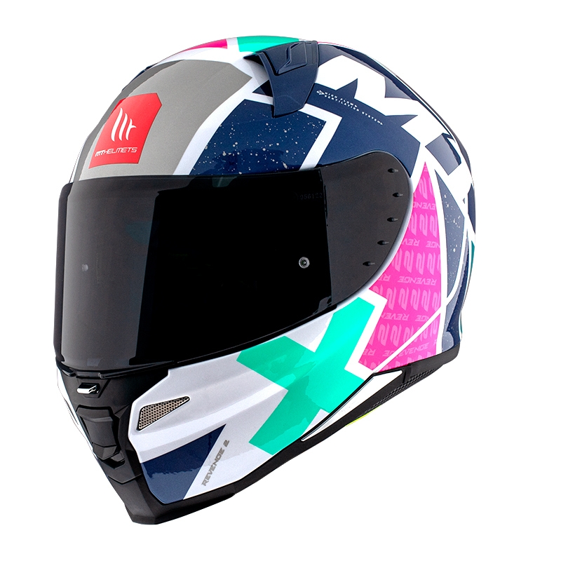Integrální přilba na motorku MT FF110 Revenge 2 Light bílo-modrá