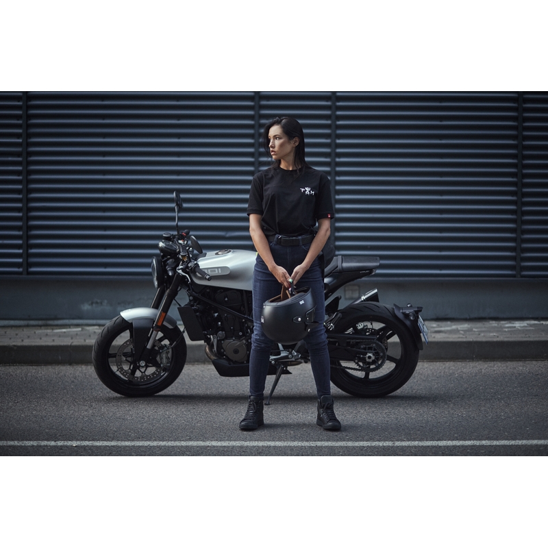 Damskie jeansy motocyklowe PANDO MOTO Kusari Cor 02 niebieski outlet wyprzedaż