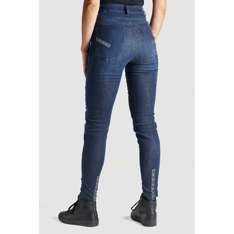 Damskie jeansy motocyklowe PANDO MOTO Kusari Cor 02 niebieski outlet wyprzedaż