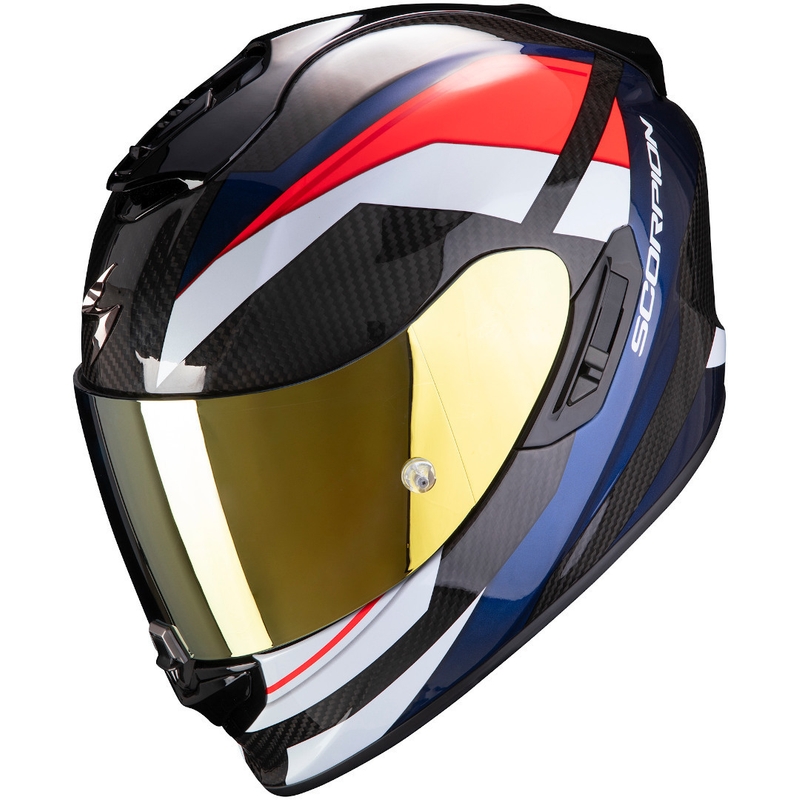 Integralny kask motocyklowy Scorpion EXO-1400 Carbon Air Legione czarno-czerwono-niebieski - II. jakość