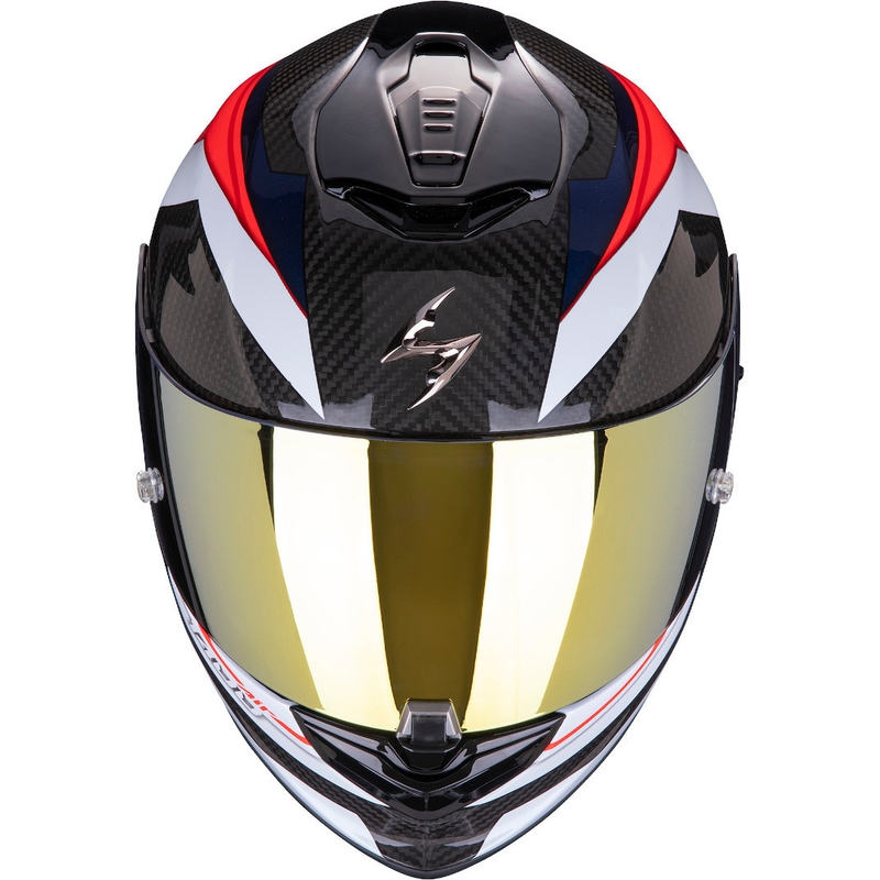 Integralny kask motocyklowy Scorpion EXO-1400 Carbon Air Legione czarno-czerwono-niebieski - II. jakość
