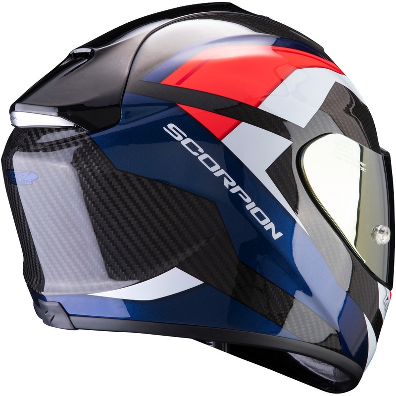 Integralny kask motocyklowy Scorpion EXO-1400 Carbon Air Legione czarno-czerwono-niebieski - II. jakość