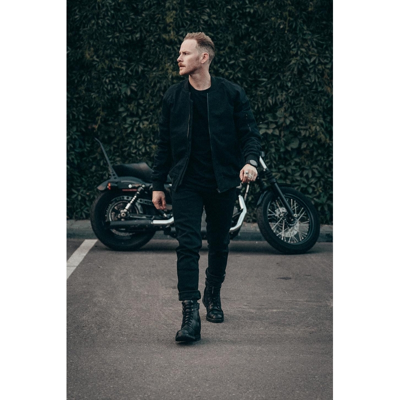 Jeansy motocyklowe PANDO MOTO Steel Black 02 czarny outlet wyprzedaż