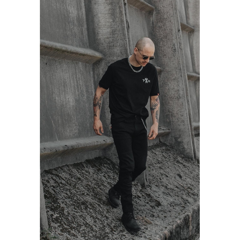 Jeansy motocyklowe PANDO MOTO Steel Black 02 czarny outlet wyprzedaż