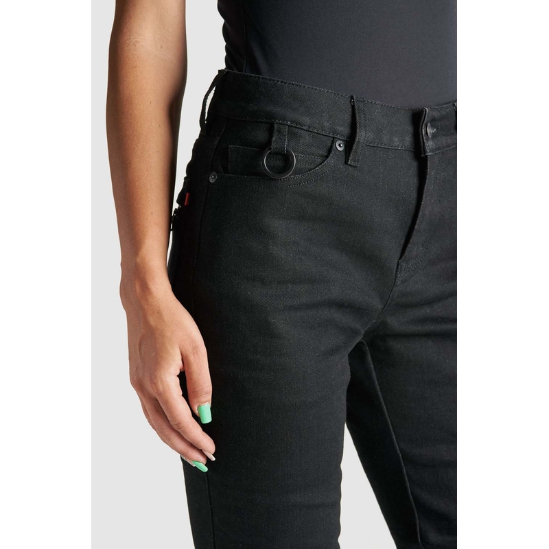 Damskie jeansy motocyklowe PANDO MOTO Kissaki Arm Black wyprzedaż