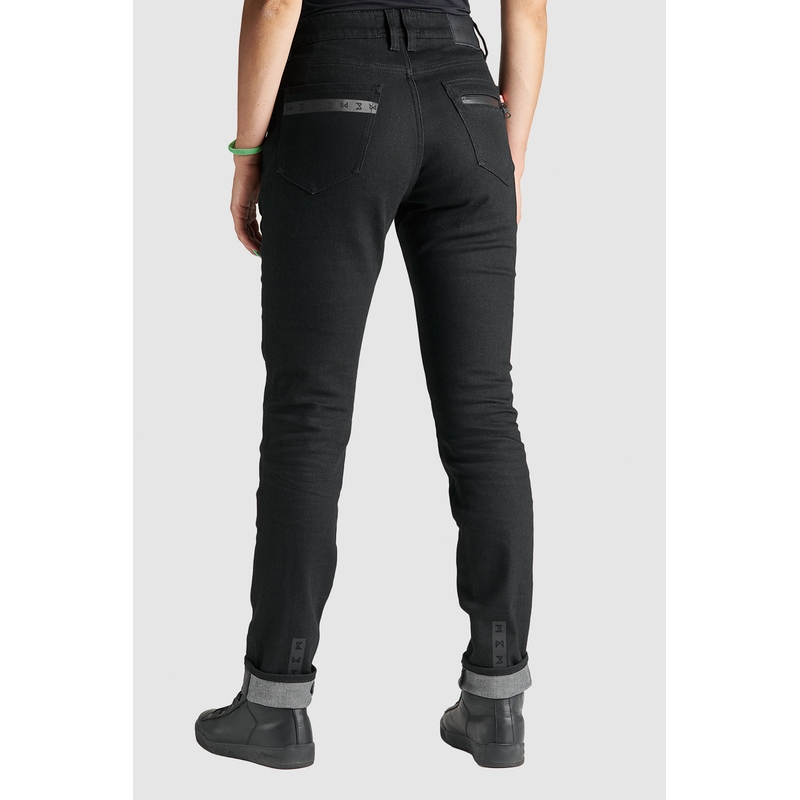 Damskie jeansy motocyklowe PANDO MOTO Kissaki Arm Black wyprzedaż
