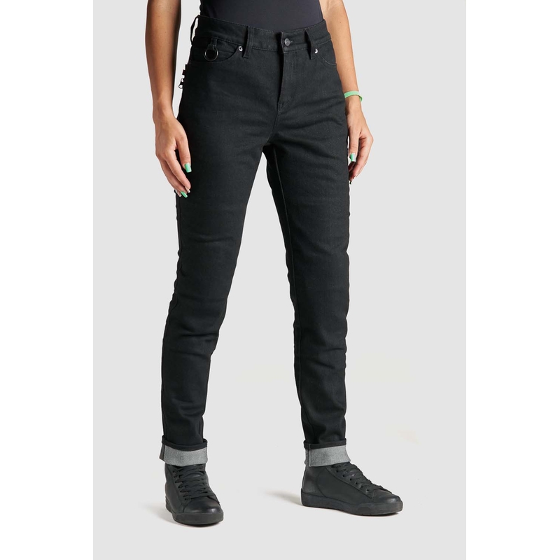 Damskie jeansy motocyklowe PANDO MOTO Kissaki Arm Black wyprzedaż