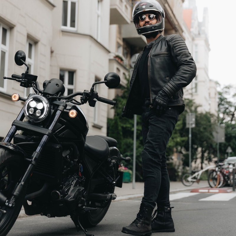 Dżinsy motocyklowe Rebelhorn Nomad TP sprane czarne wyprzedaż