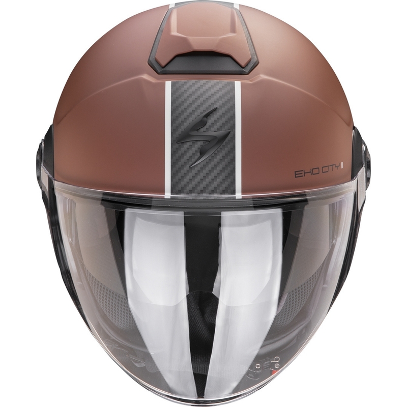 Otwarty kask motocyklowy Scorpion EXO-CITY II Carbo brązowo-czarny mat wyprzedaż