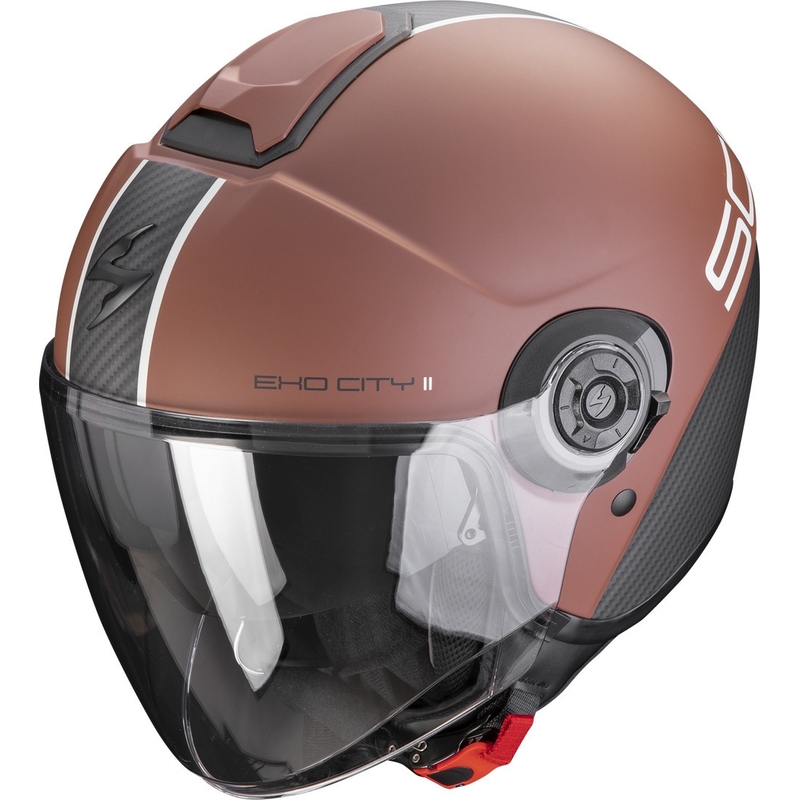 Otwarty kask motocyklowy Scorpion EXO-CITY II Carbo brązowo-czarny mat wyprzedaż