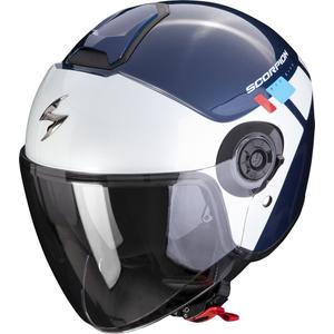 Otwarty kask motocyklowy Scorpion EXO-CITY II Mall niebiesko-biało-czerwony