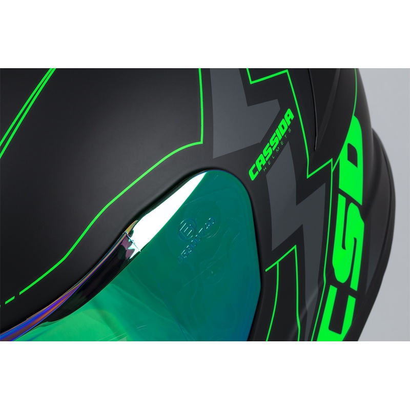 Kask motocyklowy Integral Cassida Integral GT 2.1 Flash black-fluo green-grey
