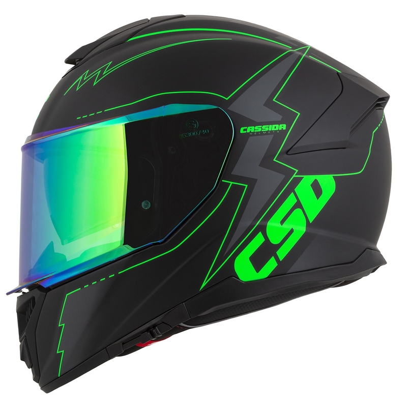 Kask motocyklowy Integral Cassida Integral GT 2.1 Flash black-fluo green-grey
