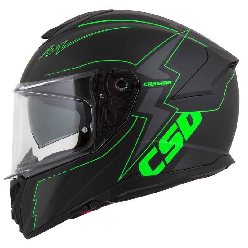 Kask motocyklowy Integral Cassida Integral GT 2.1 Flash black-fluo green-grey