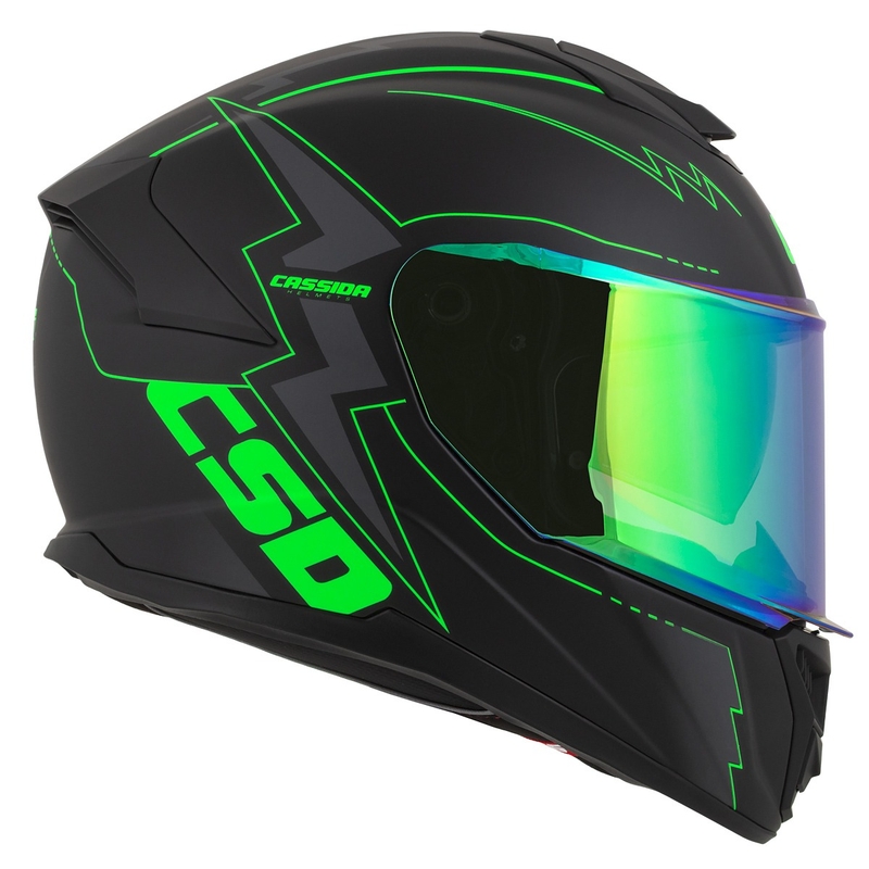 Kask motocyklowy Integral Cassida Integral GT 2.1 Flash black-fluo green-grey