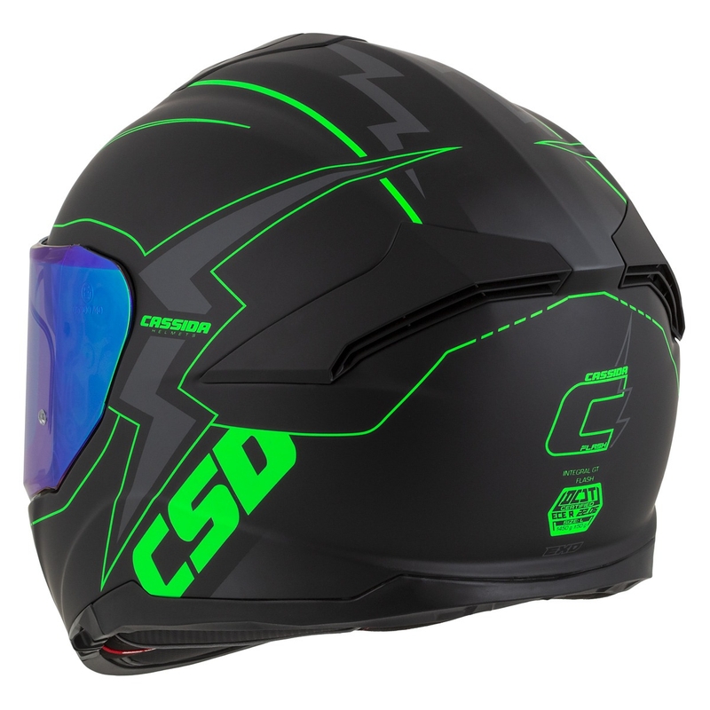 Kask motocyklowy Integral Cassida Integral GT 2.1 Flash black-fluo green-grey
