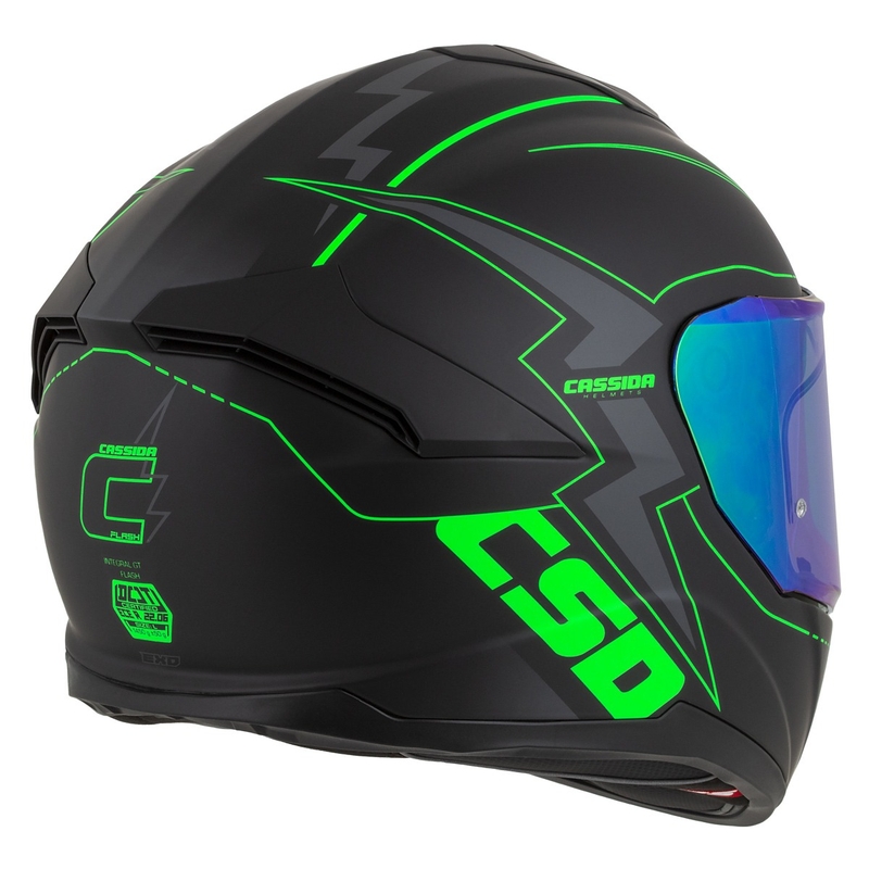 Kask motocyklowy Integral Cassida Integral GT 2.1 Flash black-fluo green-grey