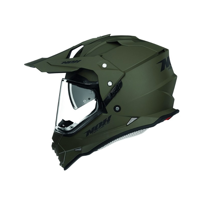 Kask enduro NOX N312 zielony mat - II. jakość sprzedaży wyprzedaż