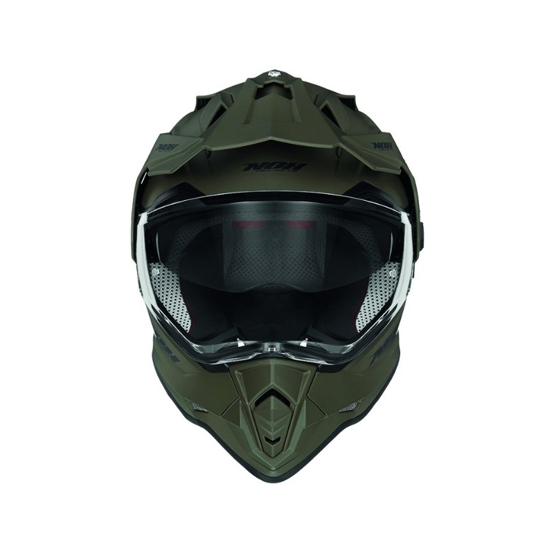 Kask enduro NOX N312 zielony mat - II. jakość sprzedaży wyprzedaż