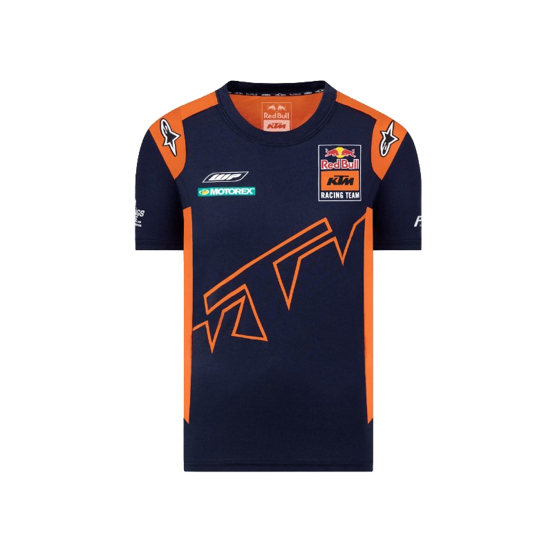 Koszulka dziecięca KTM Red Bull Racing Official Teamline niebiesko-pomarańczowa