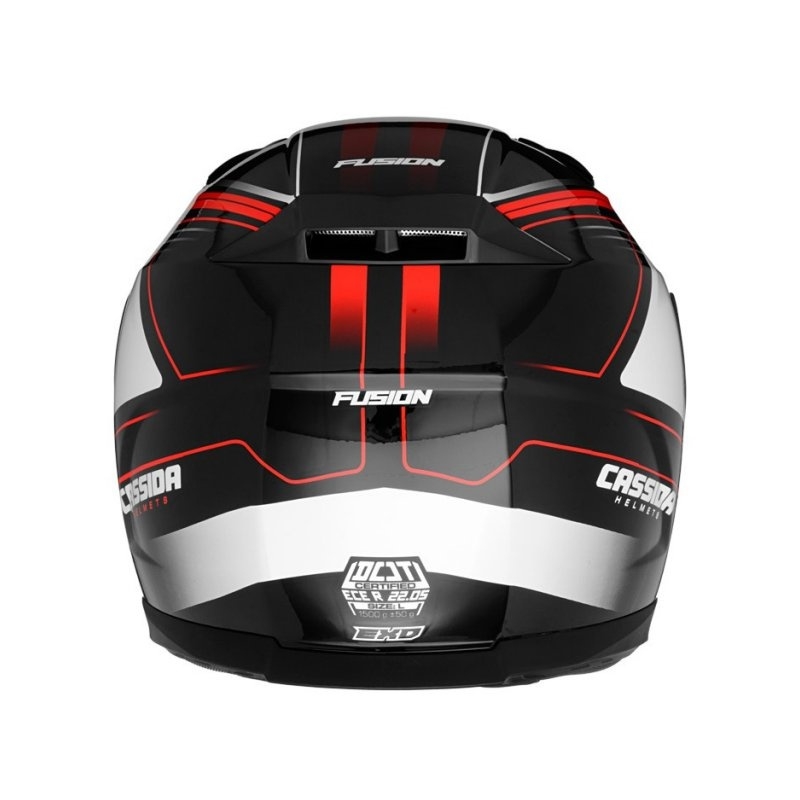 Integralny kask motocyklowy Cassida Apex Fusion czarno-biało-fluo czerwony - II. jakość
