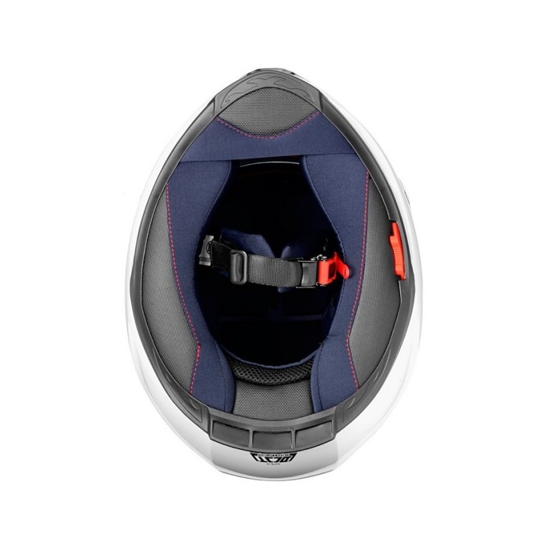 Integralny kask motocyklowy Cassida Apex Fusion czarno-biało-fluo czerwony - II. jakość